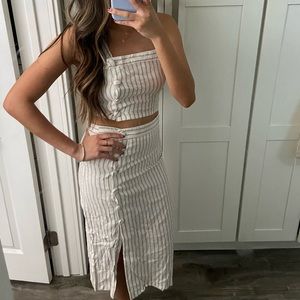 STRIPED LINIEN TWO PIECE SET